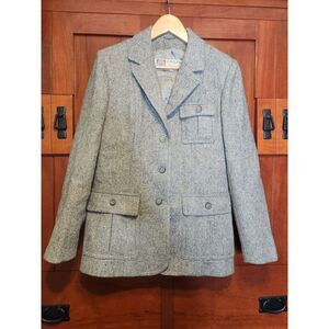 Vintage Cubalan Gray Blazer/Jacket 100% Wool with Elbow Pads Size 11/12
